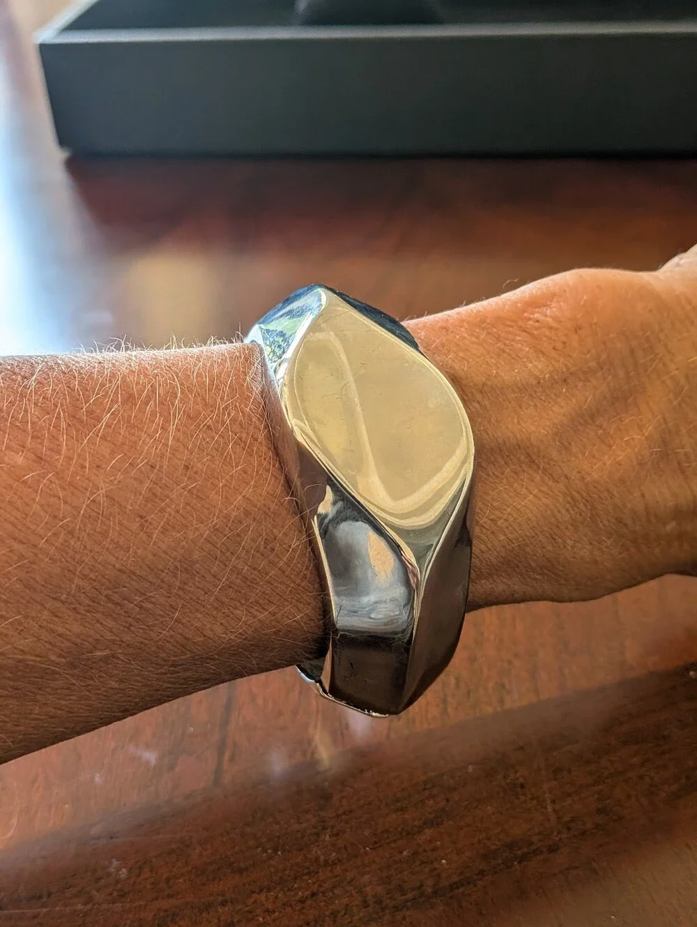 Silver Chunky Modern Style Bracelet
